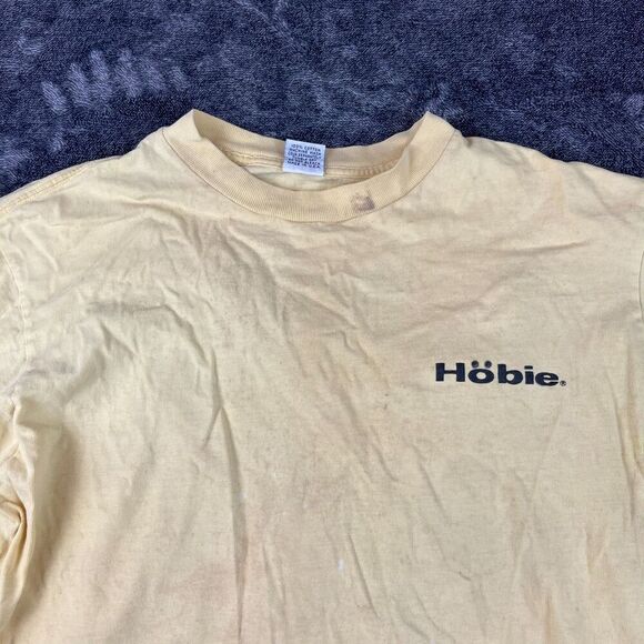 Vtg Hobie 1989 Single Stitch T-Shirt Cycling Surf Men's XL Made In USA Yellow - Picture 5 of 16